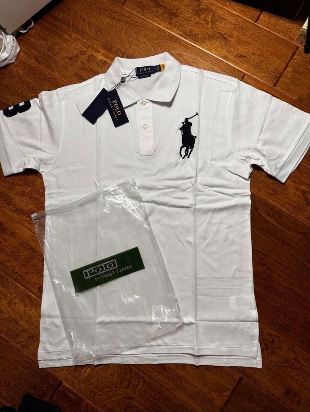 Polo by Ralph Lauren White Polo Shirt with Black Pony Embroidery